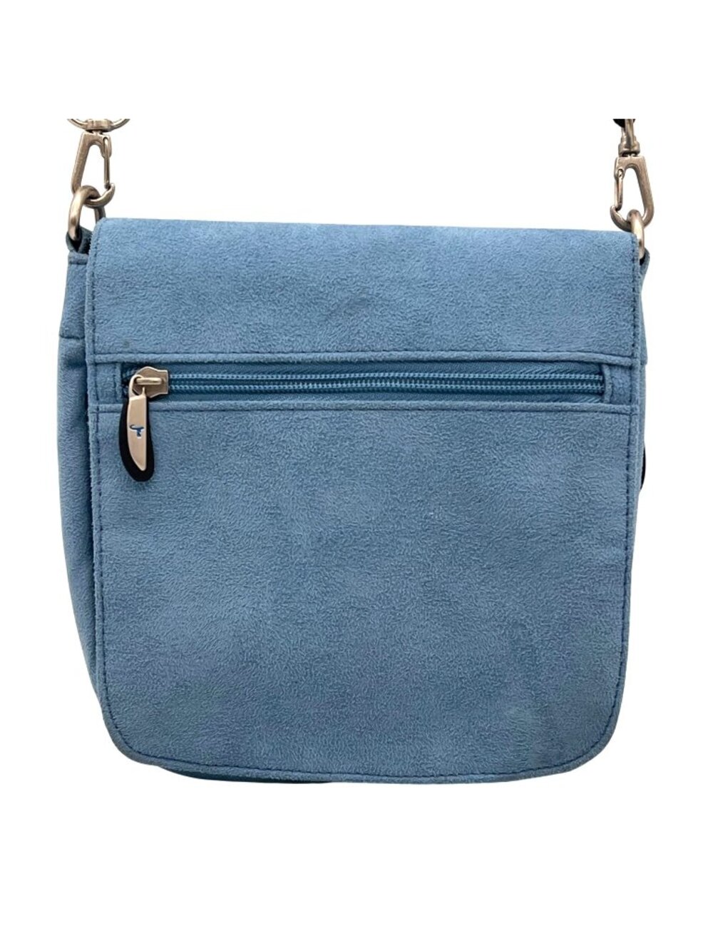 Travelon Light Blue Crossbody Bag Adjustable Strap Multiple Zipper Compartments